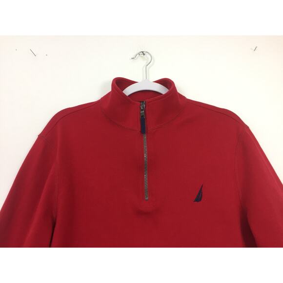 Y2K Nautica Mens Sweater Size M Red Long Sleeve Pullover Christmas Corpcore Golf - Picture 2 of 7